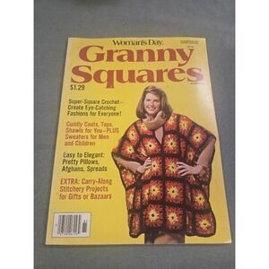 Vtg Woman's Day Granny Squares Crochet Magazine Number 8 Patterns Retro 1970s